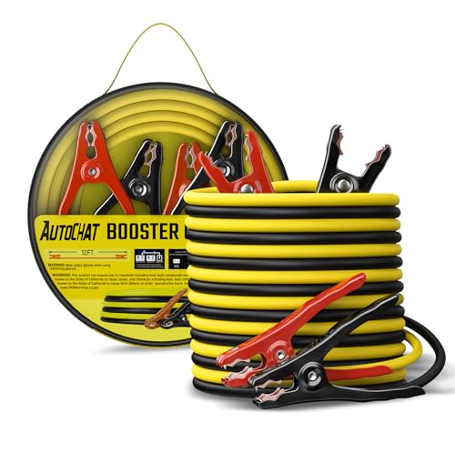 Jumper Cables for Car Battery, 8 Gauge 12 Feet Automotive Booster Cables, for Jump Starting Dead or Weak Batteries with Carry Bag - size: 8 Gauge 12 FT