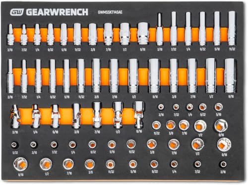 GEARWRENCH 68 Piece 1/4” Drive Master SAE Socket Set in Foam Storage Tray - GWMSSKT14SAE (Pack of 6) - size: One Size (Pack of 6), style: 1/4" Chrome Sockets