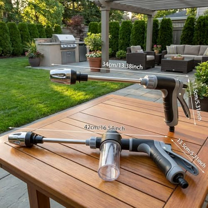 Pressure Washer Gun, Garden Hose Nozzle Fits 3/4" Garden Hose, Leak-proof Handheld High Pressure Spray Wand for Cars & Patios, with Foam Cannon, Heavy-Duty Storage Bag and Multi-Adapter Kit