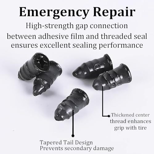 40pcs Tire Repair Rubber Nail Kit, Tire Repair Screws with Screwdriver, Tire Screw Plug Fast Tool Self Service Tire Repair Nail for car, Motorcycle, Tractor Tire Puncture Repair