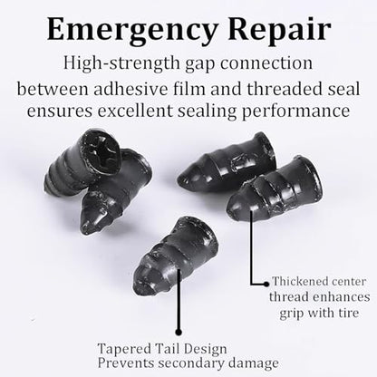 40pcs Tire Repair Rubber Nail Kit, Tire Repair Screws with Screwdriver, Tire Screw Plug Fast Tool Self Service Tire Repair Nail for car, Motorcycle, Tractor Tire Puncture Repair