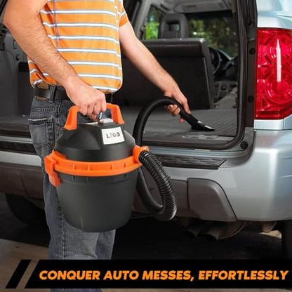 LIGO Shop Vacuum Wet and Dry, Mini Shop Vac with Accessories, 2.11 Gallon, 2HP, Handheld Vacuum for Garage, Home and Pet