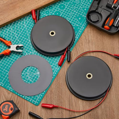 Saillong 2 Wire 30ft Magnetic Retractable Test Leads with Insulated Alligator Clips, 18 Gauge Electrical Copper Wire in Reel for Circuit Connection, Electrical Testing and Troubleshooting