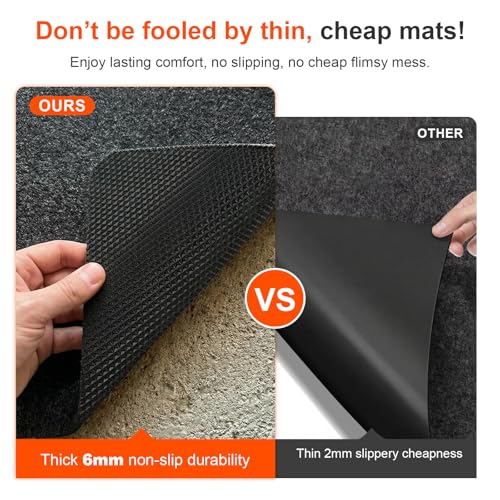 Heavy Duty Oil Spill Mat for Garage Floor, Extra Thick Absorbent with Anti-Slip Rubber Backing, Reusable Under Car Leak Pad (6.6 * 8.5FT) - size: 6.6*8.5FT