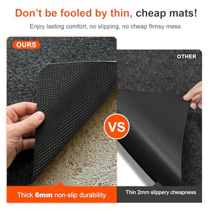 Heavy Duty Oil Spill Mat for Garage Floor, Extra Thick Absorbent with Anti-Slip Rubber Backing, Reusable Under Car Leak Pad (6.6 * 8.5FT) - size: 6.6*8.5FT