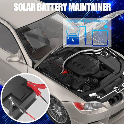 OYMSAE 20W 12V Solar Panel Car Battery Charger Portable Waterproof Power Trickle Battery Charger & Maintainer for Car Boat Automotive RV with Cigarette Lighter Plug & Alligator Clip - size: 20W
