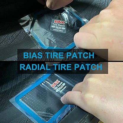 PAX 10Pcs 75 x 50mm Radial Tire Patch, Tire Repair for Puncture, Tire Flat Prevention, Emergency Repair Tool, Suitable for Car, Bus, Truck, Tractor (75 x 50mm) - size: 75 x 50mm