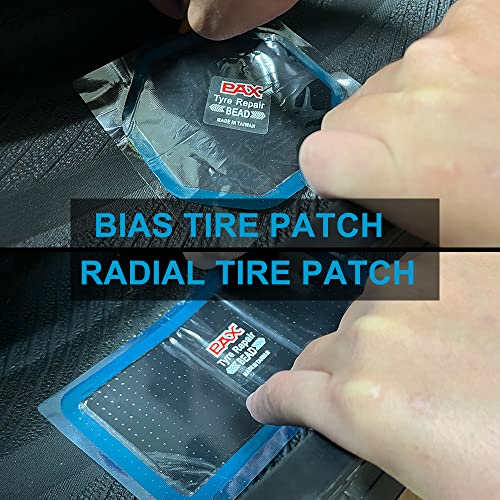PAX 10Pcs 100 x 75mm Radial Tire Patch, Tire Repair for Puncture, Tire Flat Prevention, Emergency Repair Tool, Suitable for Car, Bus, Truck, Tractor (100 x 75mm) - size: 100 x 75mm