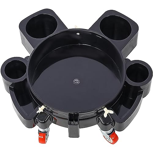 5 Gallon Bucket Dolly with Wheels and 360° Swivel Casters Heavy Duty Rolling Bucket Cart for Car Wash Detailing with Grit Guard Insert and Locking Brakes Holds 3-5 Gal Bucket for Car Washer