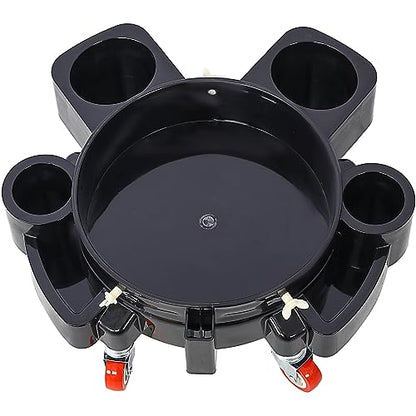 5 Gallon Bucket Dolly with Wheels and 360° Swivel Casters Heavy Duty Rolling Bucket Cart for Car Wash Detailing with Grit Guard Insert and Locking Brakes Holds 3-5 Gal Bucket for Car Washer
