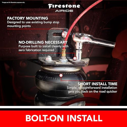 Firestone Airide 2716 Red Label Air Suspension Kit with Mounting Assembly | fits 2017-2026 F250/F350/F450 4WD | 150 PSI | 7500 LBS Capacity | No Drill Installation - size: 2017-2026