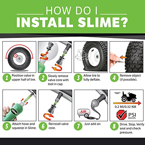 Slime 10011 Flat Tire Puncture Repair Sealant, Emergency Repair for Highway Vehicles, Suitable for Cars/Trailers, Non-Toxic, eco-Friendly, 16 oz Bottle - size: 16oz