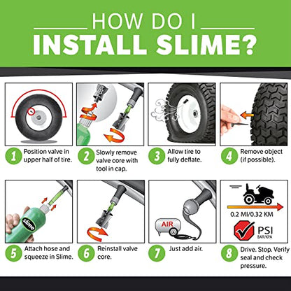 Slime 10011 Flat Tire Puncture Repair Sealant, Emergency Repair for Highway Vehicles, Suitable for Cars/Trailers, Non-Toxic, eco-Friendly, 16 oz Bottle - size: 16oz