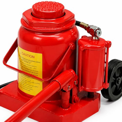XtremepowerUS 50 Ton Air Hydraulic Floor Jack, Heavy Duty Wheel Bottle Jack with Wheels & Long Handle, Industrial Truck Jack for Semi Trucks, Trailers, Buses, Farm Equipment & Heavy Machinery - size: 50 Tons Pneum Floor Jack