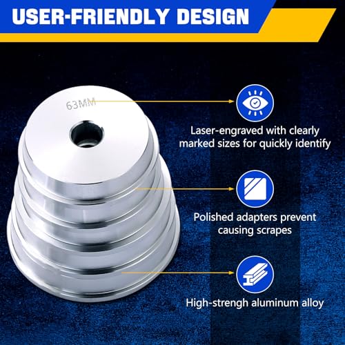 DASBET 10pcs Bearing Race and Seal Driver Set | Aluminum Bushing Press Kit with Seal Driver and 9 Adapters for Bearing Installation