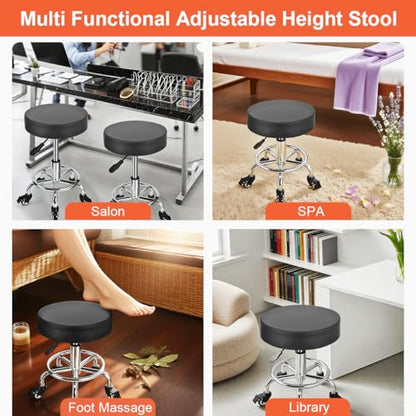 JOSTZHXIN Low Height Rolling Stool Height Adjustable Low Roller Seat, Swivel Small Chair Mechanic Stool, Short Stools for Home Office Garage Shop (Style 2) - style: style 2