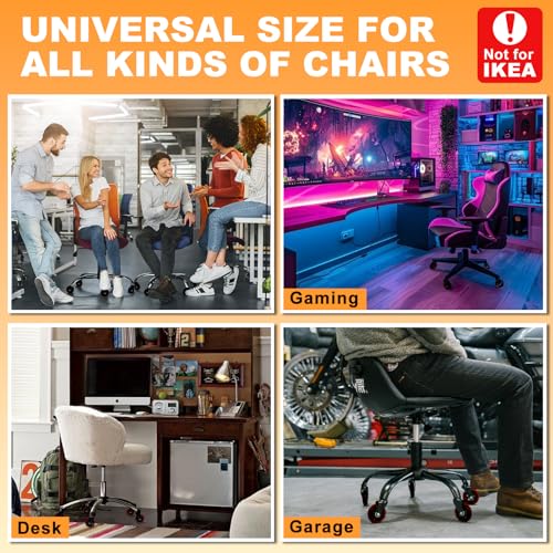 Rolling Shop Stool for Garage with Casters,Office Chair Wheels for Hardwood Floors- 3" Replacement Rubber Wheels