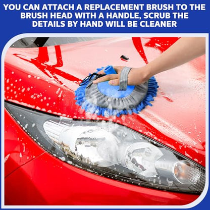 Layhit 10 Pcs Car Wash Mitt Set, Brush Not Included, Microfiber Mitt Cleaning Car Truck Washing Tools Kit RV Pickup Chenille Scratch Replacement (Royal Blue) - color: Royal Blue