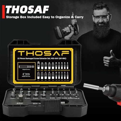 Gifts for Men and Women, Damaged Screw Extractor Kit and Stripped Screw Extractor Set with Magnetic Extension Bit Holder and Socket Adapter Easily and Quickly Remove Damaged, Broken or Stripped Screws