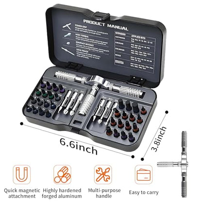 40 in 1 Magnetic Ratchet Screwdriver Set, Multi Bit DIY Magnetic Screwdriver Set with Detachable Ratchet Handle, Portable Precision Repair Tool Kit for Furniture, Electronics, Bicycle New Tools 2026 - size: 2026 New 40 in 1 Screwdriver Set