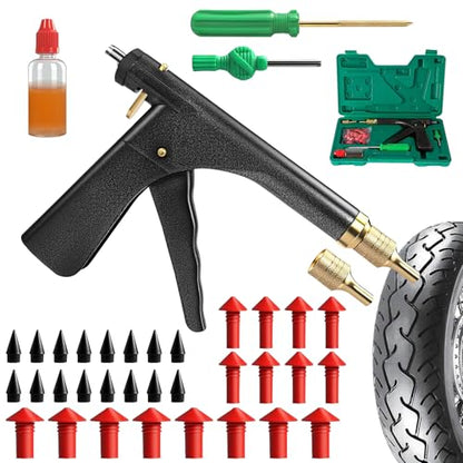 Tire Repair Kit, Tire Plug Kit Tire Repair Tools to Fix Punctures and Plug Flats Patch Kit with Mushroom Plug for car Motorcycle, Truck, ARB, ATV, Tractor, RV, SUV, Trailer