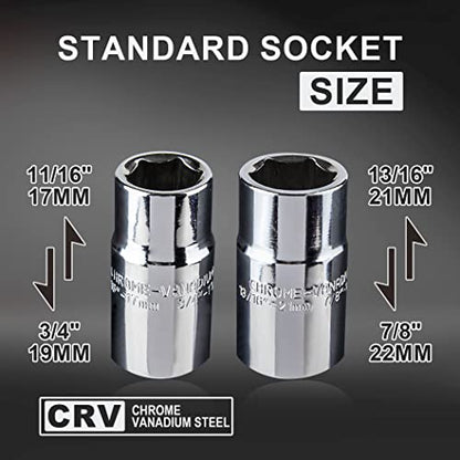 CARTMAN Telescoping Lug Wrench, Wheel Wrench with Standard CR-V Sockets 17/19, 21/22mm