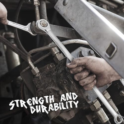 HORUSDY Extra Long Ratcheting Wrench Set, 8-22MM Double Box End, 9-Piece Metric CR-V Steel, with EVA Foam Tool Organizer - style: 9pcs Metric Ratchet Extra Long Wrench Set