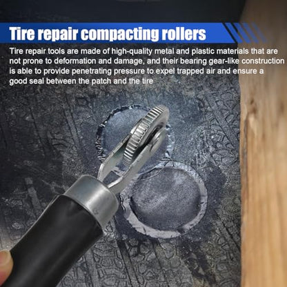 34PCS Tire Repair Patch Tool Kit (32mm/42mm/58mm) | Tire Patch Roller Kit with Repair Buffing Wheel & Inner Liner Scraper, Universal Tire Grinding Tools for Car Bike Motorcycle