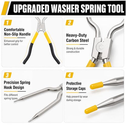 Upgrade 383EER4001A Spring Expansion Tool Compatible with LG Washing Machin | Washer Inner/Outer Tub Spring Removal Tool Replacement, Spreads to 5.83" - color: Black and Yellow(1.97"-5.83")