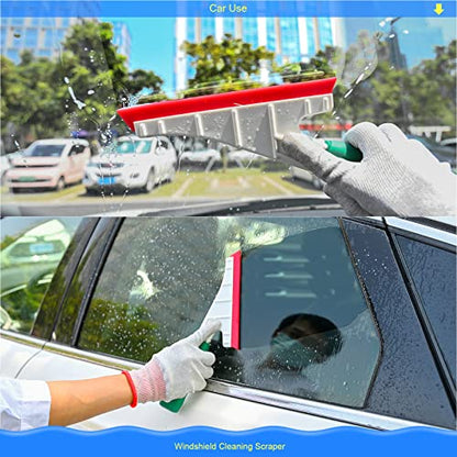 Window Tint Squeegee, Rubberized Handle Side Wiper Swiper for Tinting | Flexible Rubber Channel Blade, Sharp Corner for Hard to Reach Spots, Mirror Shower Water Removal Glass Door Cleaning
