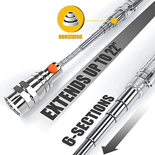 Dad Gifts, Magnetic Pickup Tool, Telescoping Magnet Flashlight, Gifts for Men, Birthday Gifts for Men, Dad, Father, Women, Him, Teen Boys, Mechanic, Boyfriend, Gift Ideas, Silver - style: Sliver Magnetic Tool