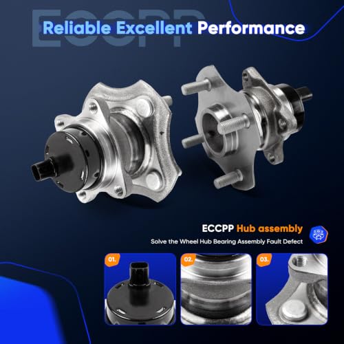 ECCPP Rear 2PC Wheel Hub Assembly for 2004-2006 for Scion xB 2000-2005 | for Toyota Echo 2PC Wheel Hub Bearings W/ABS 512209 - size: 512209*2