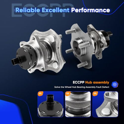 ECCPP Rear 2PC Wheel Hub Assembly for 2004-2006 for Scion xB 2000-2005 | for Toyota Echo 2PC Wheel Hub Bearings W/ABS 512209 - size: 512209*2