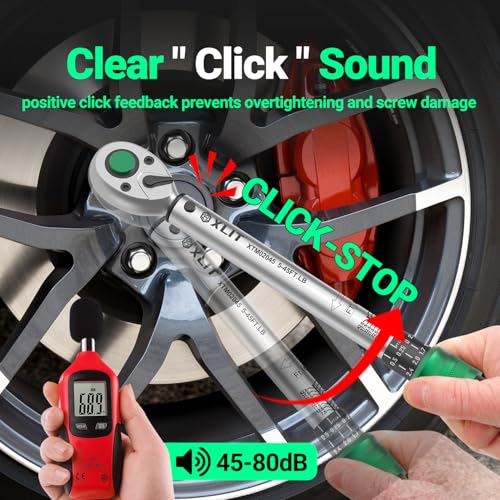 3/8" Drive Click Torque Wrench, 5-45 Ft-Lb/6.8-61Nm Dual-Direction Adjustable 72 Tooth Ratchet, ±3% Accuracy Precisio Low Torque Wrench for Spark Plugs, Bike, Motorcycle and Car Repair - size: 3/8", 5-45 ft-lb