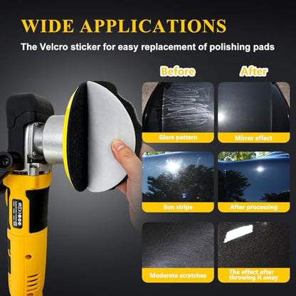 Car Buffer Polisher,6-inch 8mm Dual Action/DA Polisher for Car Detailing, 6 Variable Speed Random Orbital Car Buffer Polisher Waxer Kit with Handle for Car Polishing&Waxing