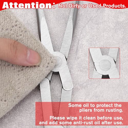 Straight and 45-Degree Bent Needle Nose Pliers Set 2Pcs Double Jointed Needle Nose Pliers Set Extra Long Needle Nose Plier with Serrated Jaw Long reach pliers for Hard to Reach Narrow Spaces - style: Straight Nose & 45 Degree Bent Nose