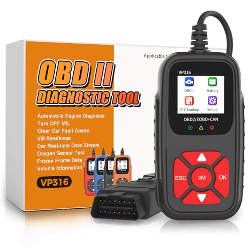OBD2 Diagnostic Tool for All Vehicles from 1996 Onwards, Read & Solve Error Codes + Live Data Directly on the Display, Compatible with BMW, VW, Audi, Mercedes, CE Certified & Plug & Play - color: VP316