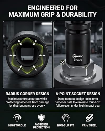 29-Piece 1/2" Drive Impact Socket Set, SAE (3/8 to 1 inch) and Metric (10-24mm) Sizes with Extension Bars Standard Deep Socket Set CR-V Material High Durability Impact Wrench - style: SS-D12-29PC