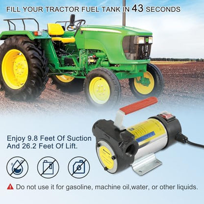 DICMIC Diesel Fuel Transfer Pump Kit, 10 GPM 12V DC Portable Electric Self-Priming Fuel Transfer Extractor Pump Kit with Automatic Shut-Off Nozzle Hose for Diesel, Kerosene, Machine, Transformer Oil