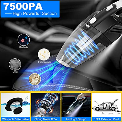 20Pcs Car Cleaning Wash Kit Interior Detailing Cleaner Kit with High Power Handheld Vacuum, Brush Set, Windshield Tool, Duster, Towels, Complete Car Care Tools, Blue - color: Blue, size: 20Pcs