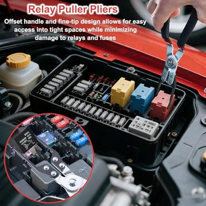 5 Pieces Electrical Disconnect Pliers for Cars, Automotive Electrical Plug Connector Disconnect Tool, Connector Separator, Hose Clamp and Relay Puller Plier for All Cars