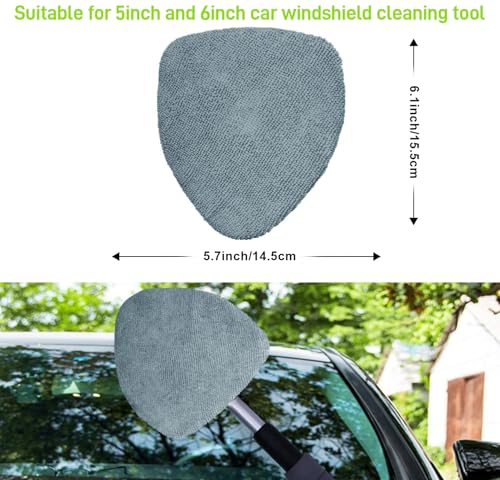 XINDELL 5 Pack Microfiber Pads – Replacement Heads Cover for Xindell Windshield Cleaner Tools. Washable & Reusable Triangle Pads (Grey). Fits Window Reach Tool - Handle Not Included - color: Grey
