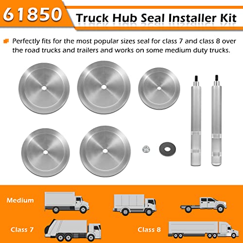 61850 Truck Hub Seal Installer Kit Fit for Size Seal for Class 7 & Class 8 Trucks, Trailers and Some Medium Duty Trucks