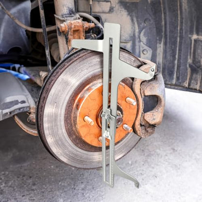 Tlence Steel Brake Resetting Gauge, Drum Brake Measuring Tool, Heavy Duty Dual Scale Caliper for Adjusting Brake Shoes, Lining and Rotors, Automotive Brake Tool