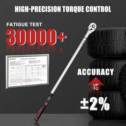 VANPO Digital Torque Wrench 3/4-Inch 22.1-442.5 Ft-Lb, for Trucks | 30-600Nm, ±2% Accuracy Heavy-Duty Electronic Torque Wrench with Triple Alert, Preset Memory for Heavy Automotive & Equipment - size: 3/4-inch 22.1-442.5 Ft-lb/30-600 Nm