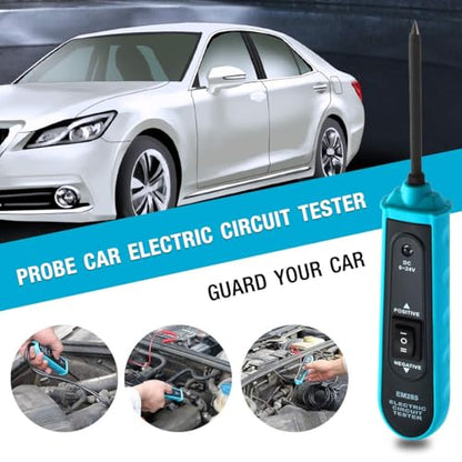 allsun Professional Automotive Circuit Tester,Short Circuit Finder with Buzzer Alarm & LED Light, 6-24V Power Detector Probe with Overload Protection, 5m Cable for Car DIY Repair - size: GMEM285