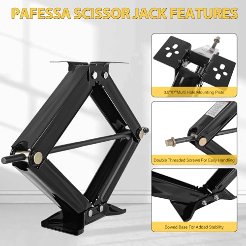 RV Scissor Jack Stabilizer 6500lb Heavy Duty 24" RV Trailer Stabilizer Leveling Scissor Jack for RV Camper with Crank Handle - 2Pack - size: 24’‘ 2pc