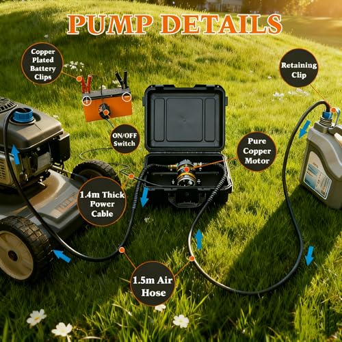 12V 100W Oil Transfer Pump Set, Fast 1-4L/min Flow for Gear, Transmission, Lubricating Oil Changes, Mess-Free Fluid Transfer Pump, Electric Transfer Pump for Cars, Trucks, Boats, Lawnmowers - color: SET 02
