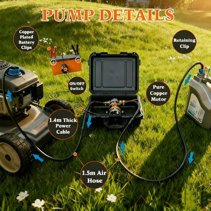 12V 100W Oil Transfer Pump Set, Fast 1-4L/min Flow for Gear, Transmission, Lubricating Oil Changes, Mess-Free Fluid Transfer Pump, Electric Transfer Pump for Cars, Trucks, Boats, Lawnmowers - color: SET 02