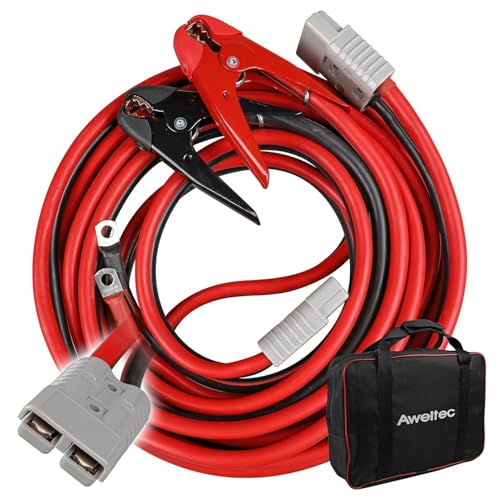 1 Gauge 30 ft Jumper Cables, 800A Heavy Duty Battery Booster Cable Set with Alligator Clamps and Carry Bag for Cars, Trucks and SUVs